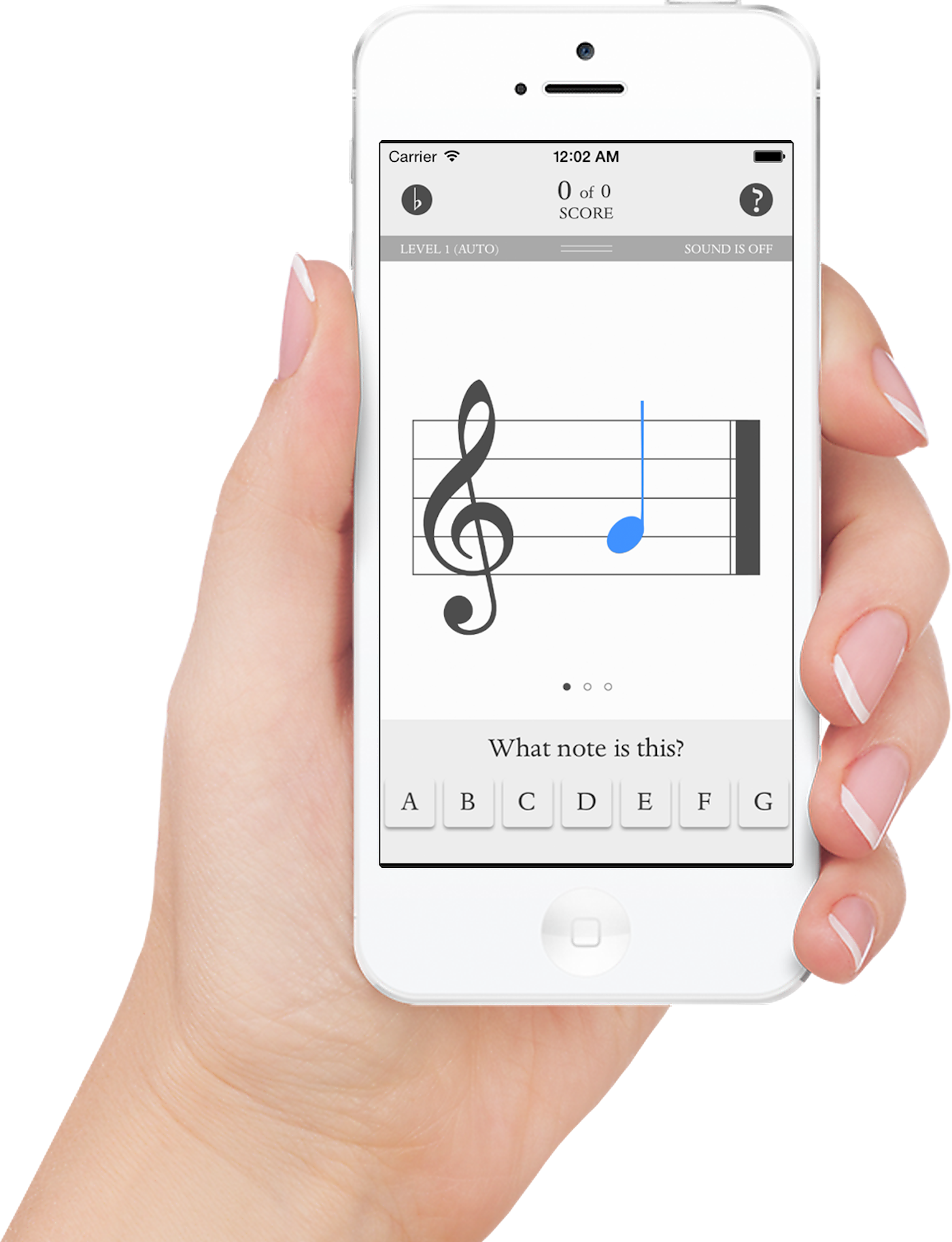 Music flashcards, G bass note